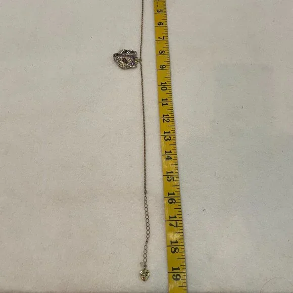 Betsey Johnson Imperial Princess collection purple pavé fox head necklace - Picture 4 of 4